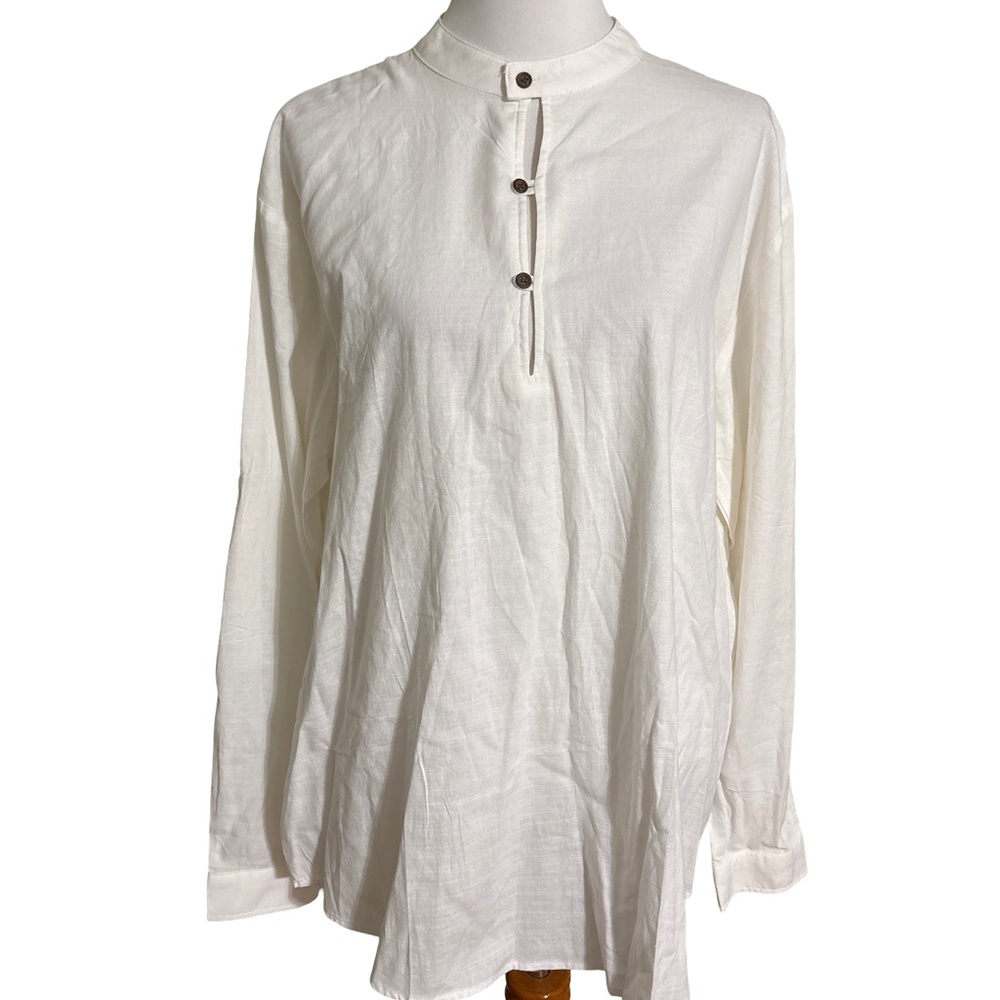 Coofandy Ivory Men's Dress Shirt with Button Detail